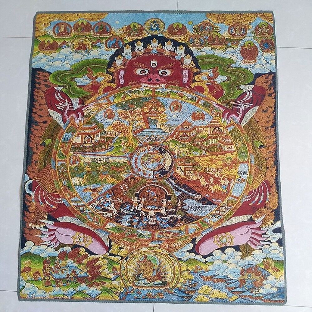 Home Textiles China - 불교 보호신 실크 그림 액자, 불교