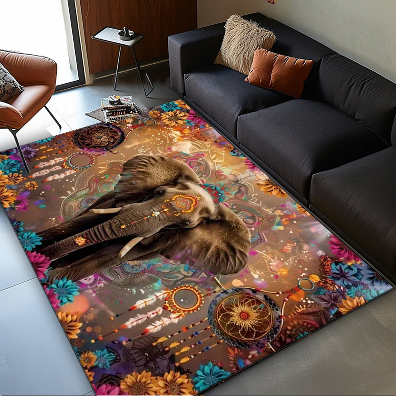 Home Textiles Rug - 코끼리 만다라 러그: 보헤미안 가정을 위한