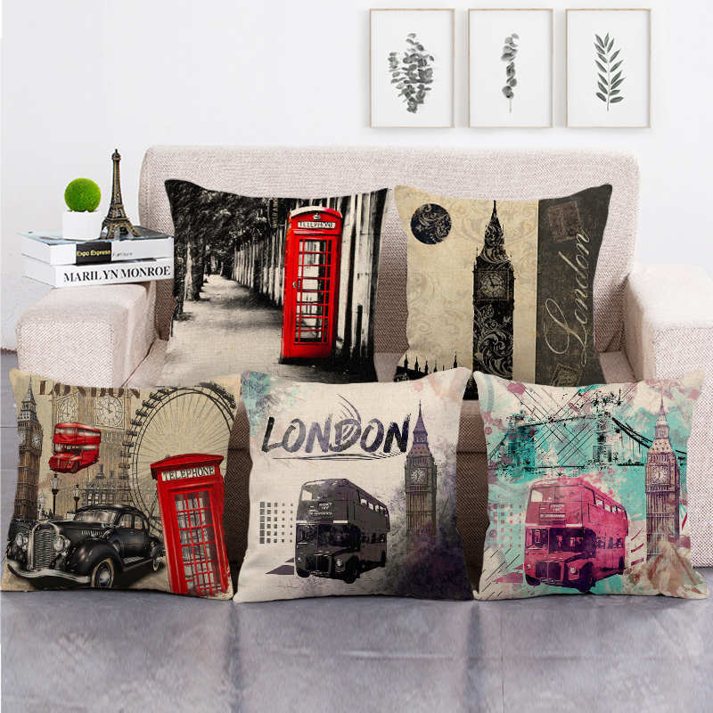 Home Textiles London - 레트로 런던 트램 시리즈 디지털 인쇄