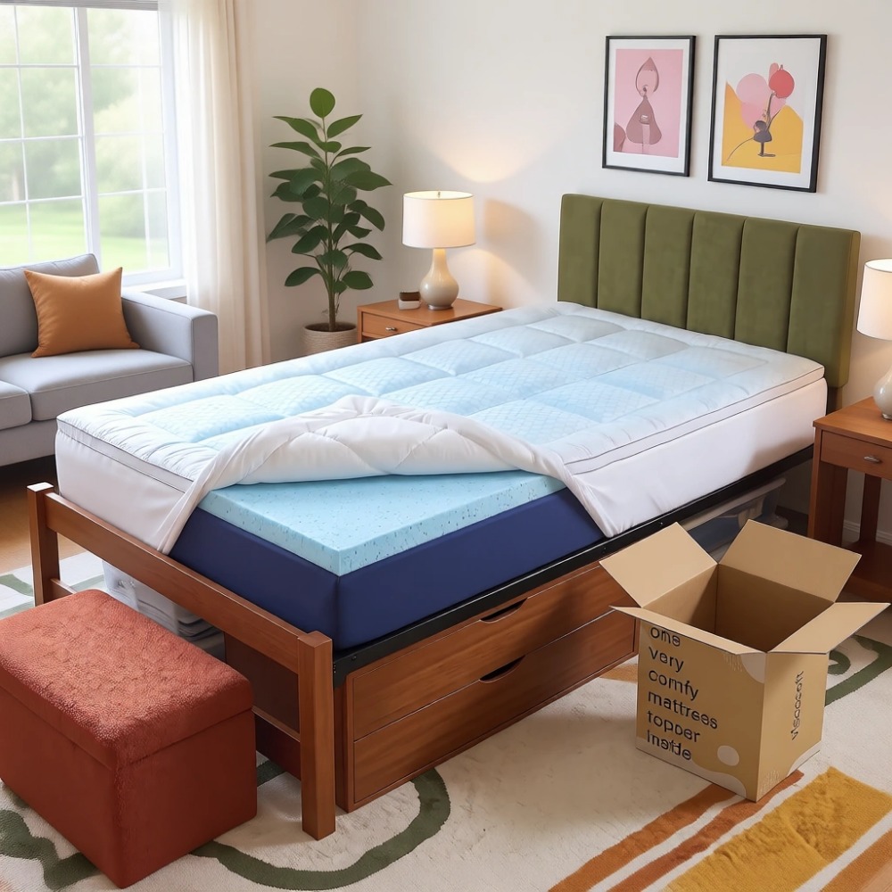 Mattress Pad Topper - 4인치 트윈 XL 메모리폼 매트리스 토퍼