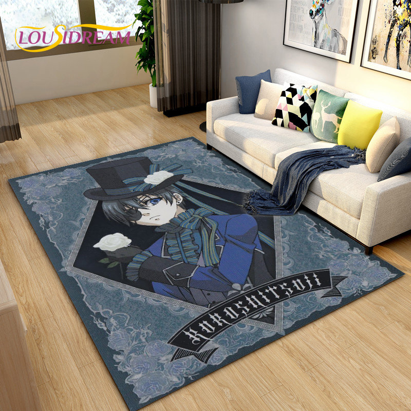 블랙 집사 애니메이션 만화 영역 러그, 거실 침실 소파 - Home Textiles Rug 리뷰 및 가격