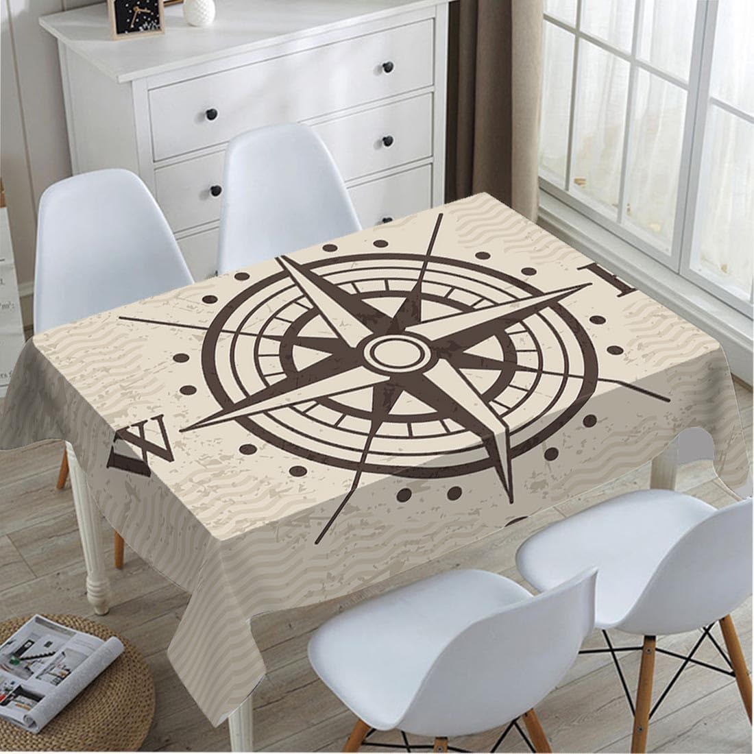 빈티지 나침반 지도 모험 테이블보, 레트로 방향 여행  - Home Textiles Direct 리뷰 및 가격