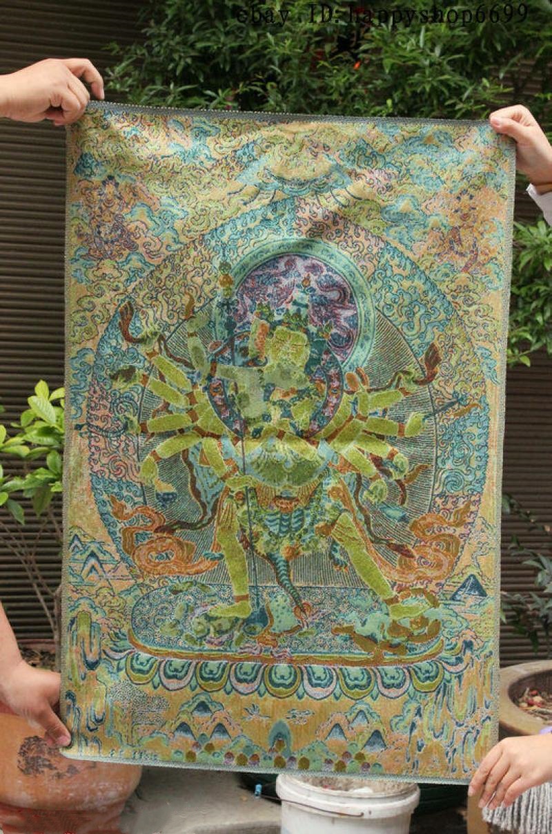 36인치 티베트 불교 실크 천 탕카 자수 벽화, 야만타 - Home Textiles China 리뷰 및 가격