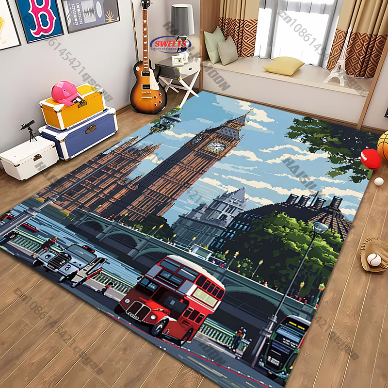 무료 배송! 빅벤 런던 풍경 패턴 프린트 러그(거실용) - Home Textiles London 리뷰 및 가격