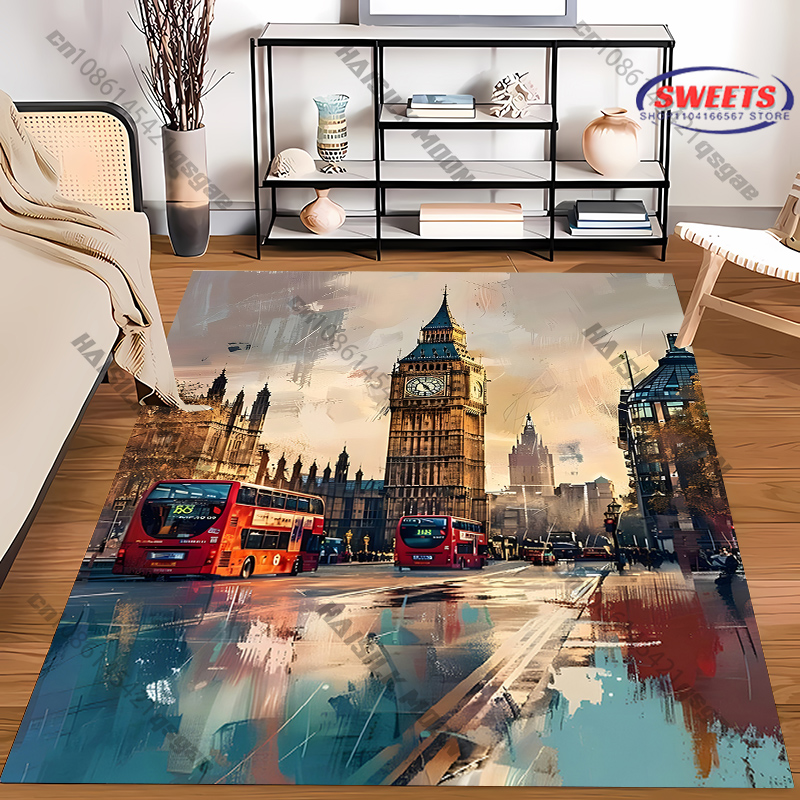 무료 배송! 빅벤 런던 풍경 패턴 프린트 러그(거실용) - Home Textiles London 리뷰 및 가격