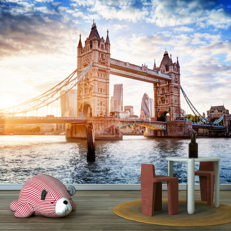 거실 장식을 위한 맞춤형 접착식 벽지 런던 타워 브리지 - Home Textiles London 리뷰 및 가격