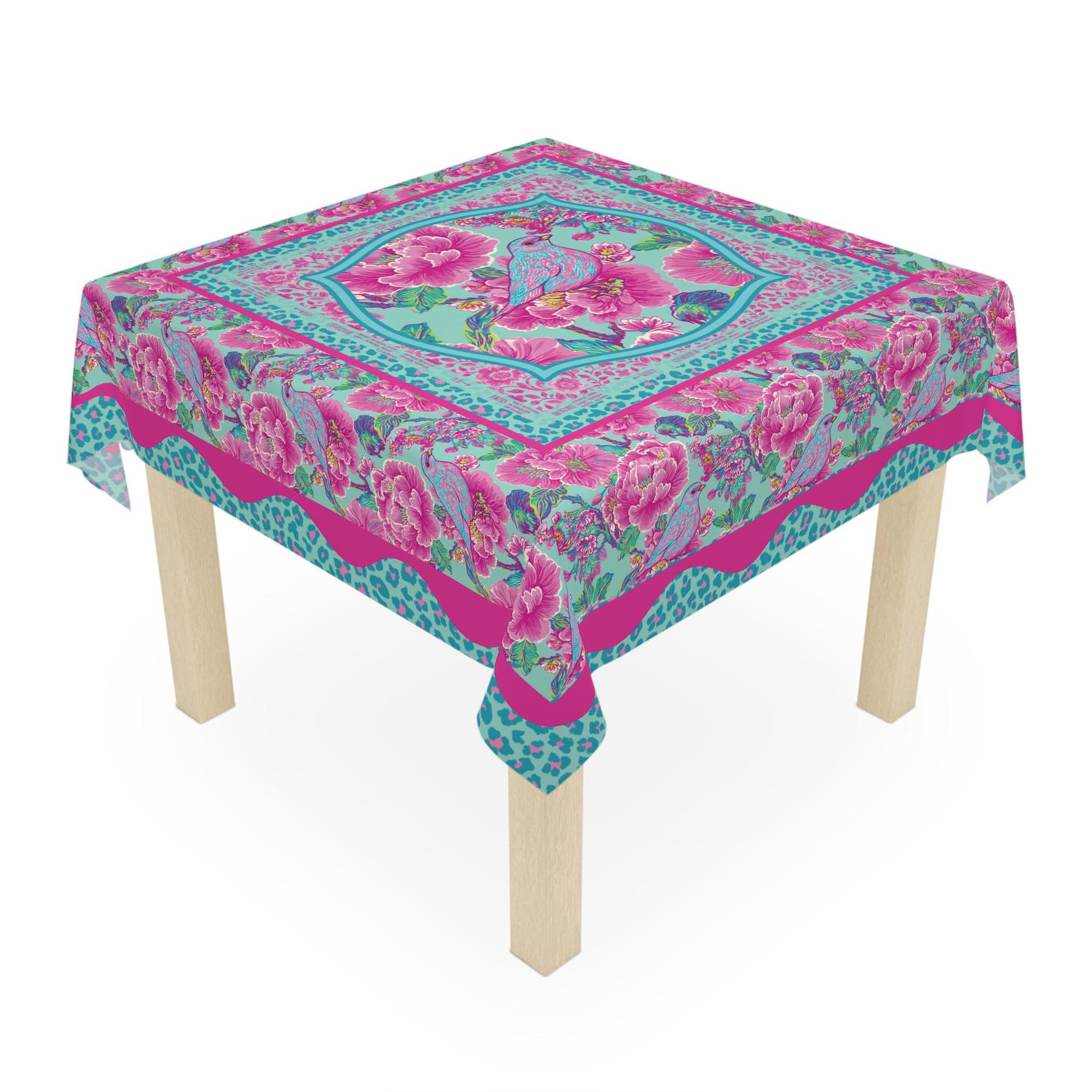 핑크 마작 게임 나이트 지침 사각형 테이블보 - 찰스턴 - Home Textiles Direct 리뷰 및 가격