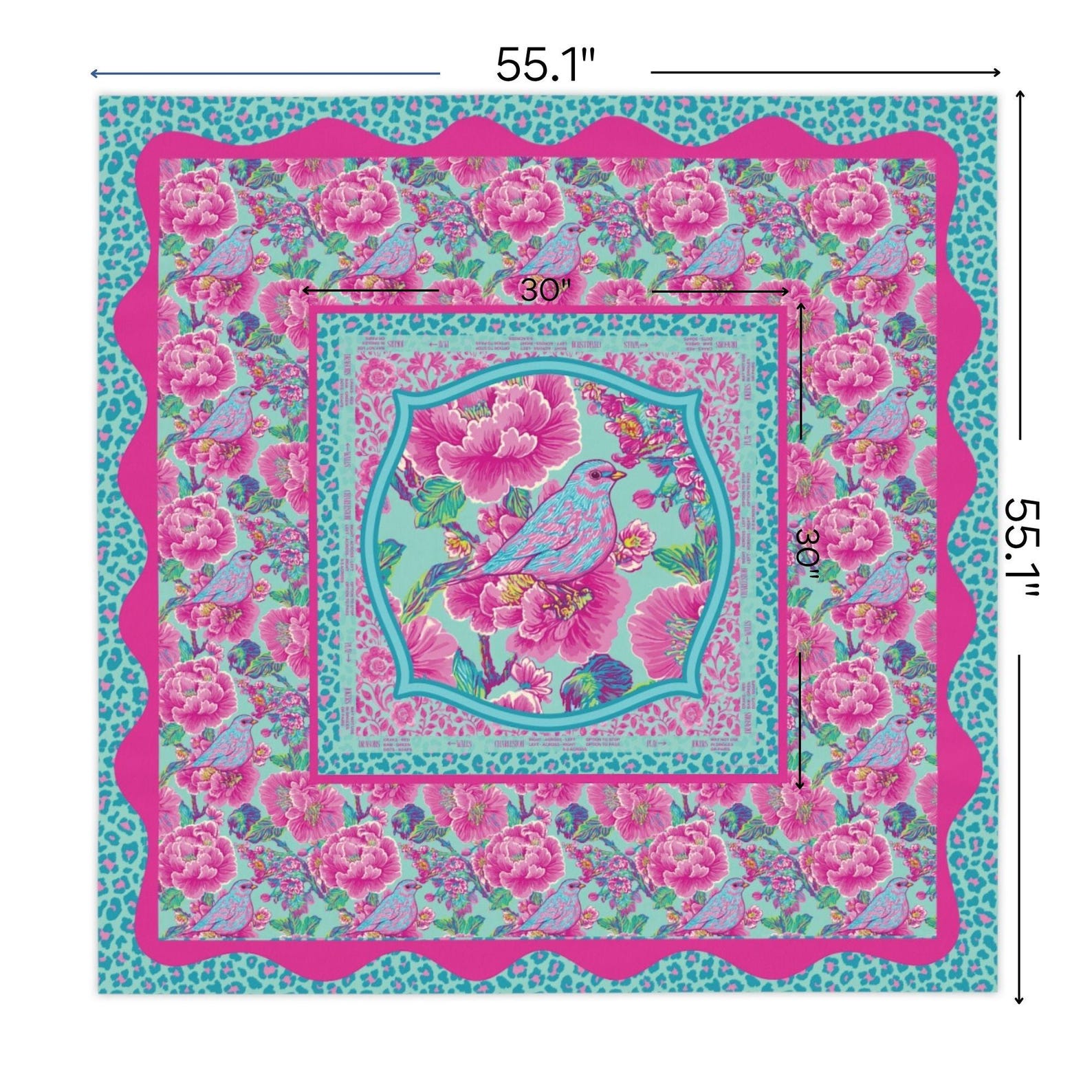 핑크 마작 게임 나이트 지침 사각형 테이블보 - 찰스턴 - Home Textiles Direct 리뷰 및 가격
