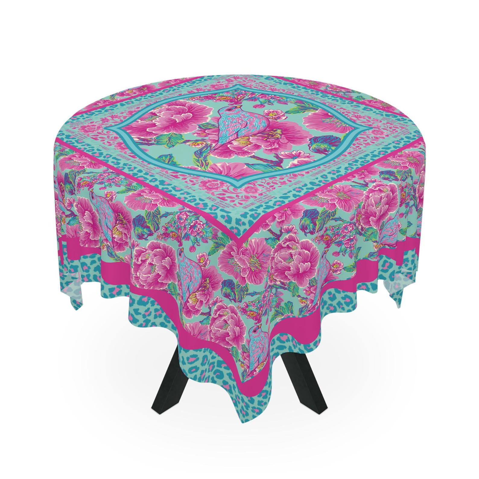 핑크 마작 게임 나이트 지침 사각형 테이블보 - 찰스턴 - Home Textiles Direct 리뷰 및 가격