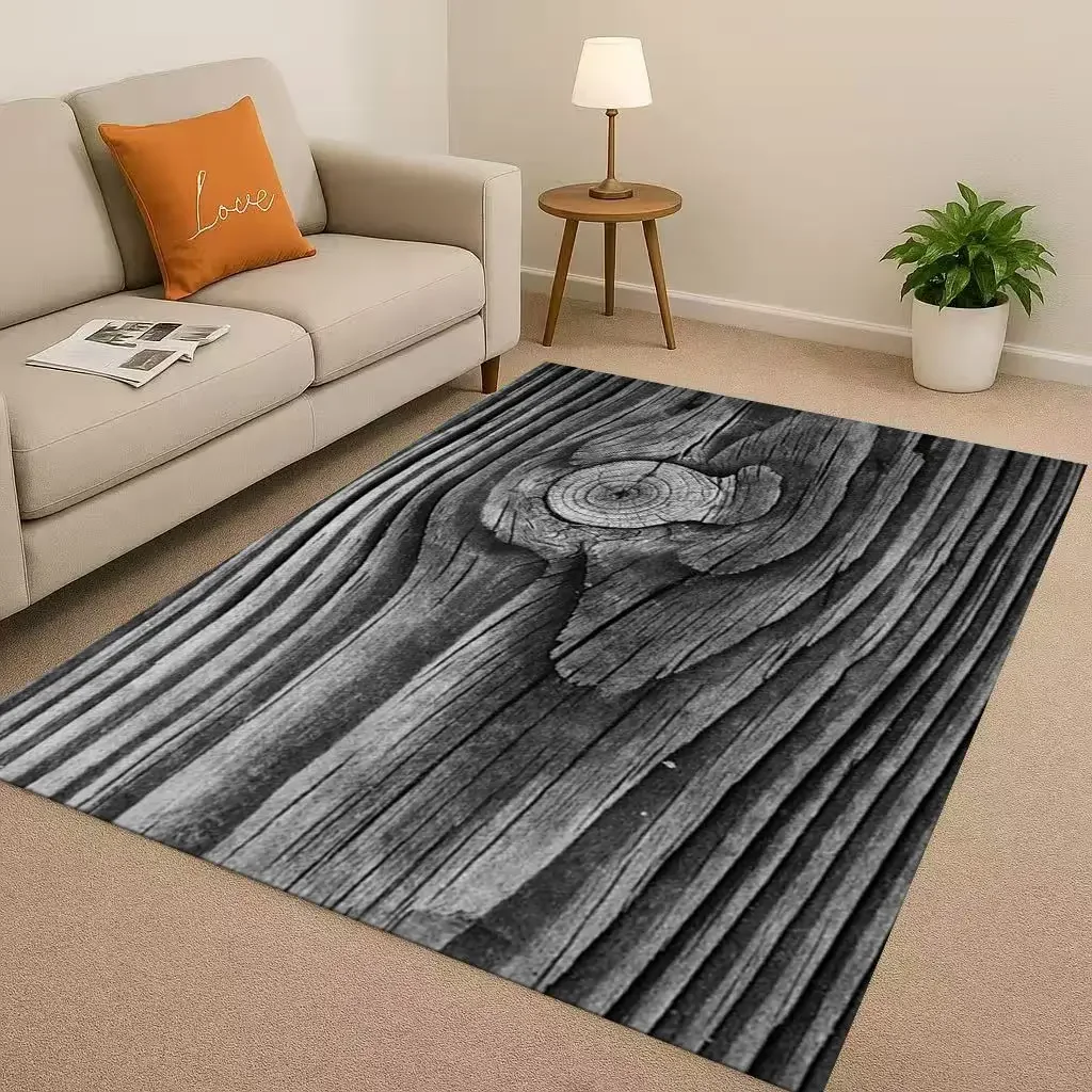 클래식 나무결 나무 성장 반지형 갈색 회색 거실 논슬립 - Home Textiles Rug 리뷰 및 가격