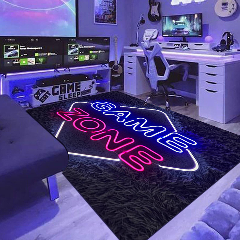 페이크 네온 게임존 러그 논슬립 세탁 가능 바닥 매트  - Home Textiles Rug 리뷰 및 가격