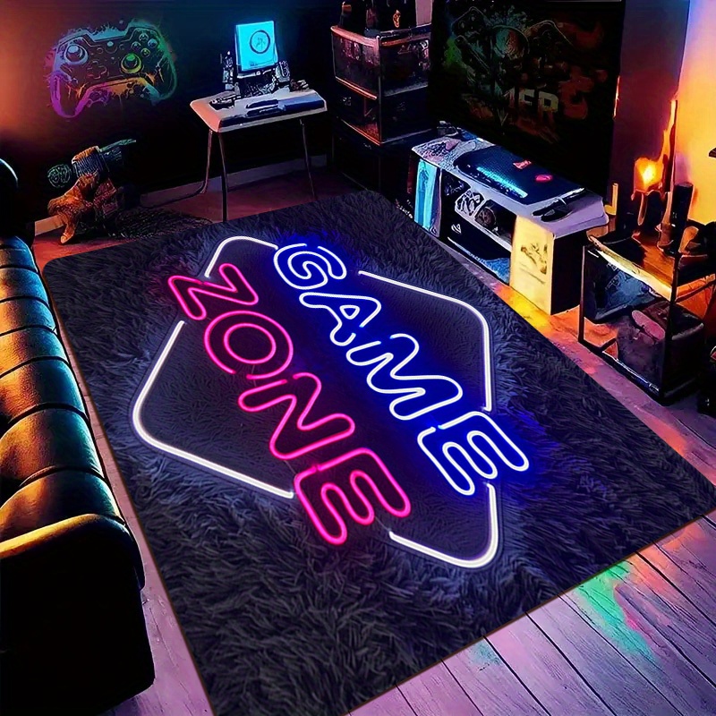 페이크 네온 게임존 러그 논슬립 세탁 가능 바닥 매트  - Home Textiles Rug 리뷰 및 가격