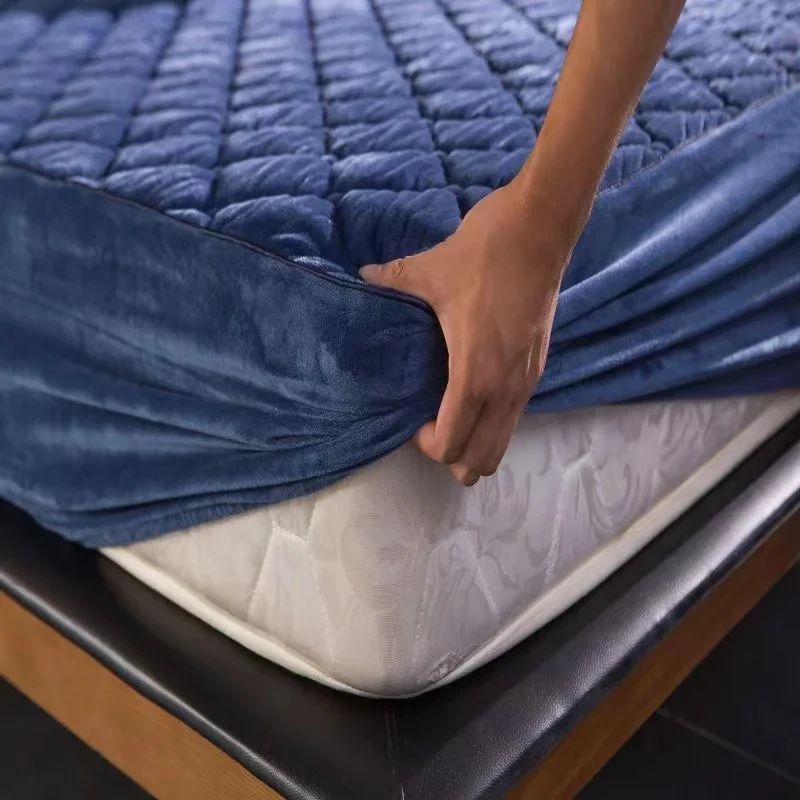 크리스탈 벨벳 두꺼운 누비 이불 매트리스 커버 따뜻한  - Mattress Pad Topper 리뷰 및 가격