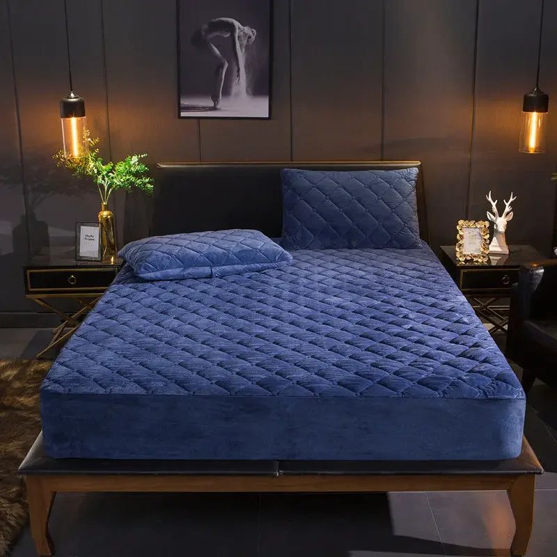 크리스탈 벨벳 두꺼운 누비 이불 매트리스 커버 따뜻한  - Mattress Pad Topper 리뷰 및 가격