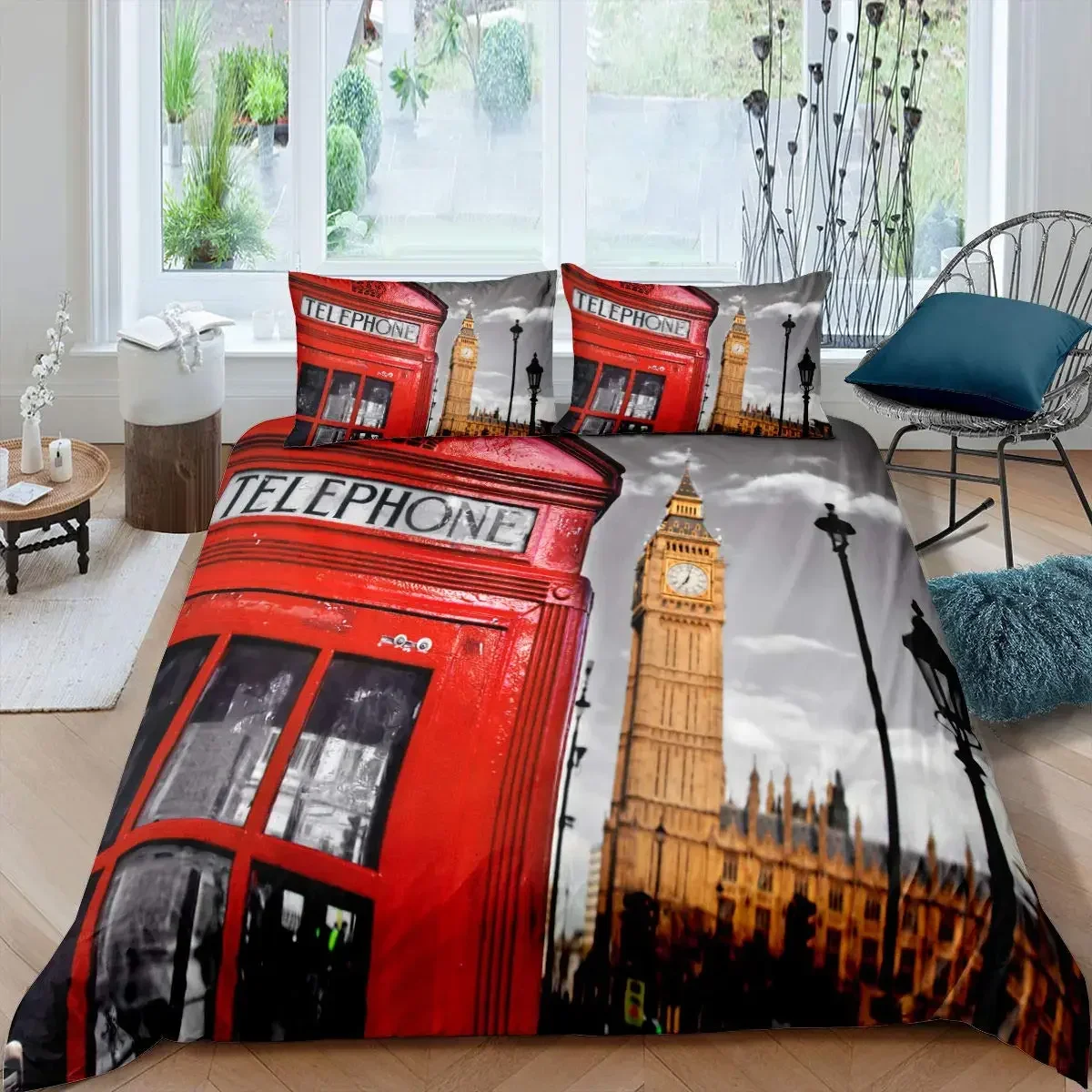 런던 전화 부스 편안한 이불 커버 베개 커버 침구 세트 - Home Textiles London 리뷰 및 가격