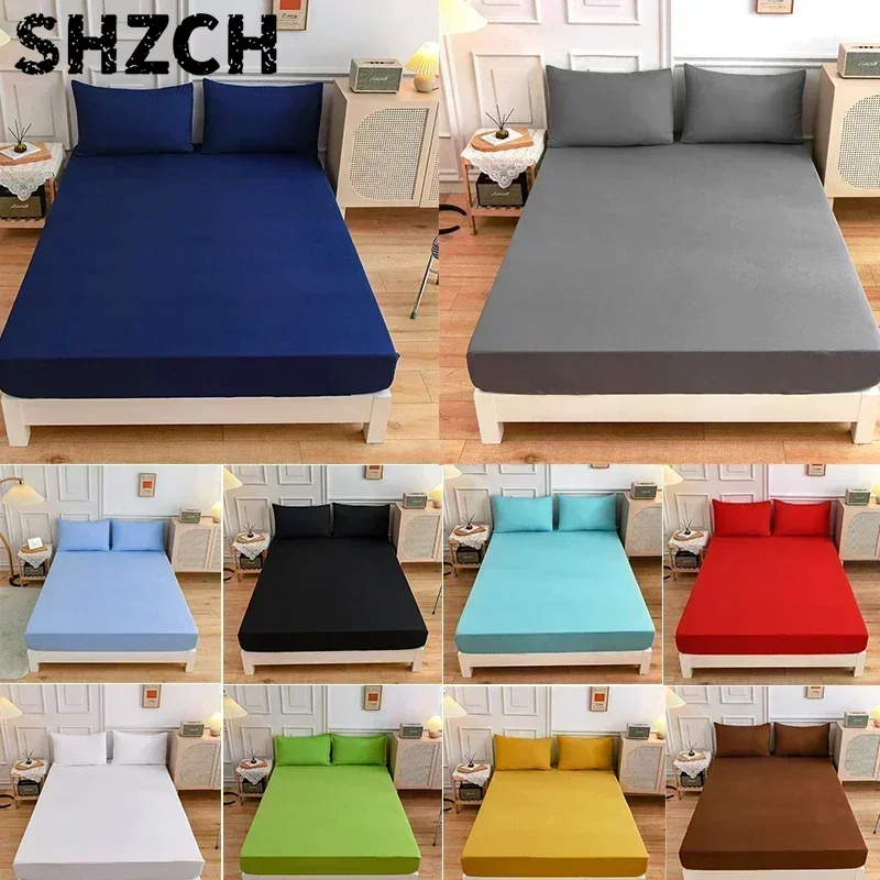 솔리드 컬러 소프트 폴리에스터 피티드 시트 탄성 매트리 - Mattress Pad Topper 리뷰 및 가격